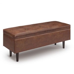 Shay Mid for Century Pouf Contenitore Rettangolare Marrone Saddle Invecchiato - Product Image 1