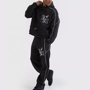 Ensemble 2 pièces sweat à capuche zippé Survêtement baggy en coton polyester pour homme Pantalon de jogging avec sweat-shirt Jogger de gym personnalisé - Product Image 1