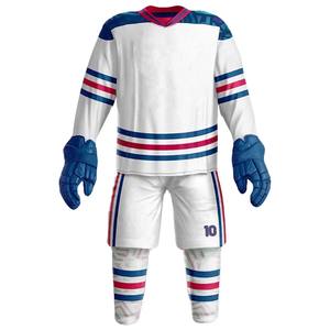 Uniforme de hockey sur glace sur mesure confortable, en stock, 100 % polyester, uniformes de hockey sur glace avec logo personnalisé - Product Image 4