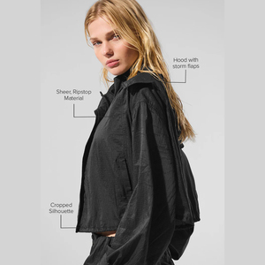 Veste coupe-vent légère en ripstop pour femme, tendance du moment, avec fermeture éclair intégrale, veste de sport, fabrication OEM sur mesure, marque privée - Product Image 4