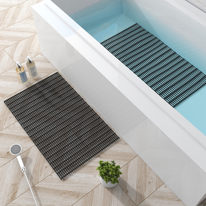 Alfombra Absorbente Tejida con Diseño de Barco al Atardecer y Vista a la Montaña, para Baño, con Base de Goma Antideslizante, Color Sólido - Product Image 5