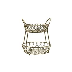 Corbeille à fruits ronde à 2 niveaux en fil métallique, moderne, de haute qualité, tendance, prix abordable, taille et forme personnalisables - Product Image 5