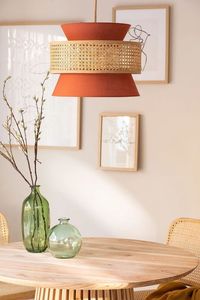 Vintage Style Rattan Pendant <b>Light</b> Handmade Woven Hanging <b>Ceiling</b> Lamp <b>for</b> Bedroom Living Room Restaurant Decoration - Product Image 2