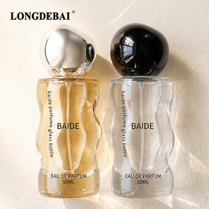 Perfume Bottle Manufacturer Crimp Empty Perfume Bottle 30Ml 50Ml Irregular Custom Fragrance Bottle Luxury <b>Glass</b> Perfume Bottle - Product Image 2