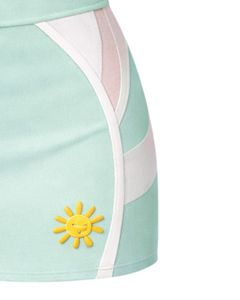 ชุดเซ็ตเสื้อครอปท็อปสีพาสเทลมิ้นท์ชมพูแบบคัลเลอร์บล็อกสำหรับผู้หญิง พร้อมกระโปรงมินิสั้น ทรงเข้ารูป คอวี แขนกุด เอวสูง ชุดสองชิ้น - Product Image 6