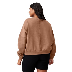 Streetwear personnalisé couleur bloc sweat femmes pull haute qualité polaire coton pull col rond Streetwear sweat à capuche décontracté - Product Image 4