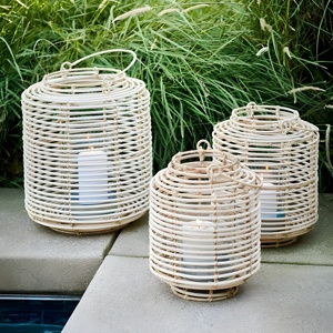 White rattan lanterns hot choice decor pieces for weddings <b>cheap</b> cost handcrafted <b>candle</b> lantern - Product Image 6
