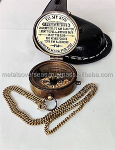 Antique Brass Compass Handmade Vintage Nautical Navigation Compass with Leather <b>Case</b> Decorative Maritime Gift for Travel Camping - Product Image 6