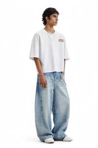 เสื้อยืดโอเวอร์ไซส์สีขาวแขนสั้นสำหรับผู้ชาย ONETEN APPAREL ผ้าคอตตอนเจอร์ซีย์ ทรงโอ-เนค ระบายอากาศได้ดี สไตล์สตรีทลำลอง น้ำหนัก 320 กรัม - Product Image 5