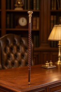 Bastón Plegable Victoriano de Lujo con Mango de Latón Grabado, Bastón de Madera Hecho a Mano en Estilo Steampunk, Regalo para Uso Diario - Product Image 6