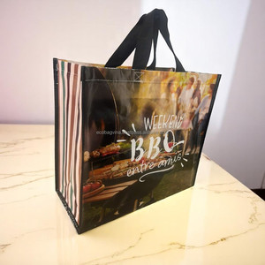 Sac fourre-tout moyen réutilisable en non-tissé imprimé double face, avec bandoulière laminée, personnalisé Vietnam ECOBAG VINA - Product Image 5