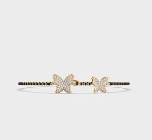 Pulsera Mangalsutra con Doble Mariposa y Diamantes Redondos Cultivados en Laboratorio, Certificados por IGI, en Oro Amarillo/Blanco/Rosa de 9K - Product Image 6