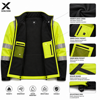 Giacca Softshell in Cotone Alta Visibilità per Uomo X Sports City |   Abbigliamento da Lavoro Impermeabile Riflettente Antivento con Protezione UV e Traspirante