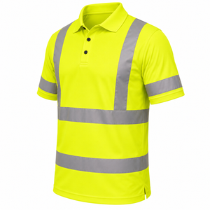Camisa de Trabajo de Alta Visibilidad Personalizada con Cinta Reflectante, Manga Corta, Color Sólido, Camisa de Seguridad Reflectante Personalizada - Product Image 5