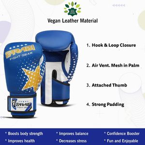 Gants de boxe MMA Farabi pour enfants en cuir PU avec sangles auto-agrippantes, gants d'entraînement personnalisables avec logo, pour le sparring en extérieur – Vente en gros - Product Image 5