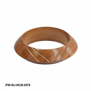 Handcrafted Natural Wood Bangle <b>Bracelet</b> Chunky Curved Carved Timber Wristband for Women <b>Boho</b> Style Organic Jewelry - Product Image 2