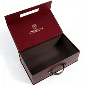 Caja de Regalo Magnética Rígida Plegable Personalizada con Recubrimiento UV, Caja de Cartón Plegable Grande Negra de Lujo con Asa para Empaque de Calcetines - Product Image 3