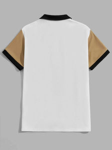 เสื้อโปโลชายลายทาง แขนสั้น ผ้าถัก สวมใส่สบาย เหมาะสำหรับกอล์ฟ ทรงปกติ รับผลิตตามแบบ พร้อมสกรีนโลโก้ - Product Image 5