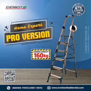 บันไดอลูมิเนียมแบบหนาพิเศษ พร้อมราวจับ ขั้นบันไดกันลื่น เกรดอุตสาหกรรม - Product Image 1