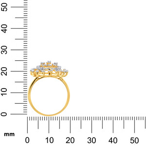 Anillo de Halo Floral con Diamantes Redondos y Marquise en Oro Amarillo de 18K Premium para Mujer, Joyería Fina de Lujo, Fabricante OEM ODM - Product Image 5