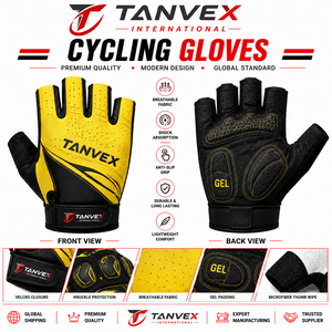 ถุงมือปั่นจักรยาน TANVEX แบบครึ่งนิ้ว ระบายอากาศได้ดี แผ่นเจลกันลื่น ปิดด้วยแถบตีนตุ๊กแก สำหรับทุกเพศ - Product Image 2