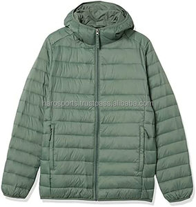 Wholesale Outdoor Light Warm Duck Feather Custom Logo Nylon Black Hooded Winter Bubble Puff <b>Filled</b> <b>Down</b> Puffer <b>Jackets</b> for <b>Men</b> - Product Image 2