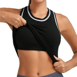 Camiseta Deportiva Personalizada para Mujer, Top de Yoga sin Costuras con Diseño Cruzado, Transpirable, Ecológica, Elástica en Cuatro Direcciones, de Secado Rápido - Product Image 5