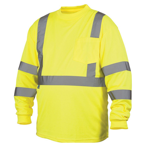 Polo à manches longues réfléchissant de sécurité pour homme, en polyester OEM, imperméable, à séchage rapide, avec logo personnalisé lumineux à LED, idéal pour le travail, collection 2023 - Product Image 2