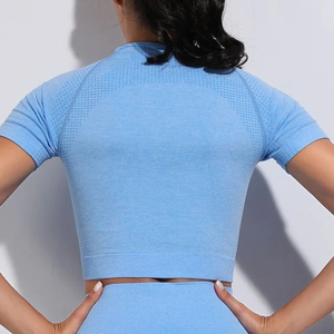 Tenues d'entraînement deux pièces pour femmes, manches courtes, leggings amples, shorts, tenue d'entraînement athlétique d'été, tenue de yoga à manches courtes - Product Image 3