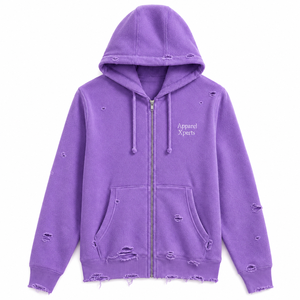 Vente en gros de sweats à capuche zippés de haute qualité, épais, effet usé, pour hommes et femmes, couleur rose délavée à l'acide, fermeture éclair intégrale, style streetwear - Product Image 1