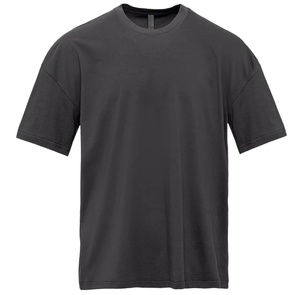 T-shirt à manches courtes noir pour homme, coupe classique, jersey de coton, col rond, couleur unie, décontracté - Product Image 1