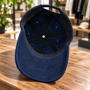 Casquette de baseball en velours brodée sur mesure, style sportif, visière rigide, décontractée pour l'extérieur, ajustable, pour hommes et femmes, fournisseur en gros - Product Image 6