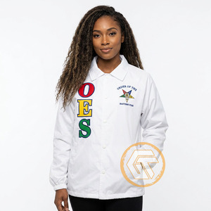 Order of the Eastern Star Women's High Quality Greek Embroidered Polyester <b>Jacket</b> Waterproof & Breathable Silk Lining Front Logo - Product Image 2