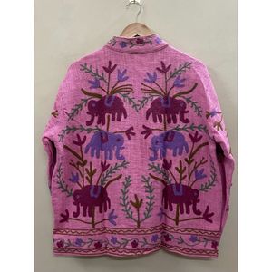 Chaqueta Corta Bohemia de Algodón Suzani con Bordado TNT, Diseño Floral, Resistente al Viento y Transpirable, Regalo para Ella/Mamá - Product Image 5