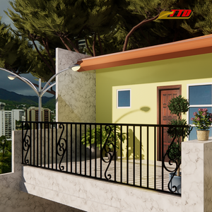 Rampe de balcon extérieure sur mesure en fer forgé, balustrade métallique décorative moderne pour villa, hôtel et maison résidentielle - Product Image 4