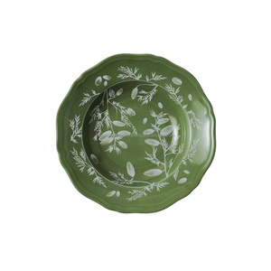 Assiette de présentation décorative Assiette et vaisselle pour hôtels et restaurants Assiette de présentation en émail de haute qualité décor de dîner imprimé uni - Product Image 3