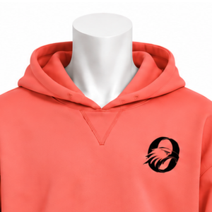 Sudadera con capucha oversize de forro polar para hombre con borde bordado de coral, bolsillo canguro y puños decorativos, estilo casual urbano - Product Image 3