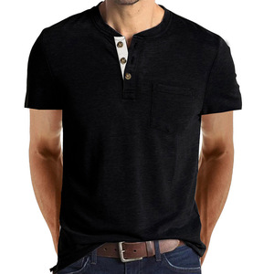 Camiseta Henley de Verano 2026 para Hombre, Corte Ajustado, Manga Corta, Estilo Casual Europeo y Americano, Camiseta de Moda de Algodón Personalizada - Product Image 2