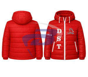 Delta |   Sigma |   Blouson matelassé à capuche Theta Sorority pour femme, veste universitaire matelassée, broderie 1913, veste d'hiver chaude et isolée - Product Image 3