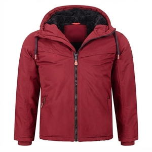 Men's Hooded Winter <b>Jacket</b> Soft <b>Fleece</b> <b>Lined</b> Windproof Water Resistant Full Zip Casual Outdoor Thermal Coat with Zipper Pockets - Product Image 1