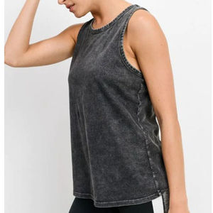 Débardeur côtelé vintage épais pour femme, en tissu polaire écologique, effet délavé, option logo personnalisé - Product Image 2