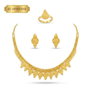 Elegant 24K Gold Plated Brass Coin Pendant <b>Charm</b> Necklace Set for Women's Ethiopian Wedding Classic Jewelry OEM ODM - Product Image 2