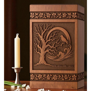 Custom Engraved Wooden Urn for Ashes <b>Memorial</b> Personalized Wooden Cremation Urn with Name Plate by AYAANS - Product Image 1