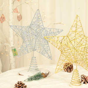 Adornos Navideños de Estrella Dorada Artificial de Metal para Árbol de Navidad, Decoración Colgante, Accesorios Festivos Sostenibles e Impermeables - Product Image 2