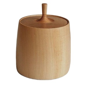 Tarros de almacenamiento de madera de roble Personalización gratuita Harina Azúcar Café Té Bote Hogar Jardín Vajilla con estilos de cubierta - Product Image 1