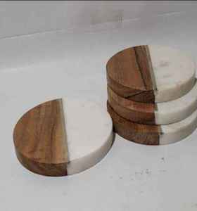 Elegantes Posavasos Redondos de Mármol, Juego de Posavasos de Piedra Natural, Duraderos, Resistentes al Agua y al Calor, para Tazas de Café, Vasos, Hogar - Product Image 2
