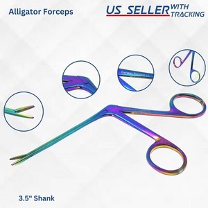 Pinzas de Alligator de 3.5 Pulgadas con Punta Serrada, Pinza Quirúrgica con Certificación CE, Instrumento Manual para Cirugía General - Product Image 1