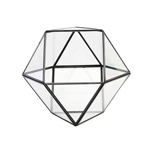Tabletop Garden Metal Terrarium Glass Planter Elegant Indoor Plant Display Box Home Decoration Accent - Product Image 1