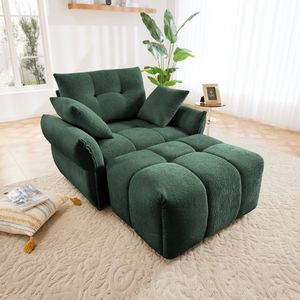 Poltrona Ergonomica Moderna Singola per Soggiorno con Cuscini ad Alta Resilienza, Facile Montaggio, Divano Ottomano - Product Image 1