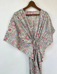 Vestido Kaftán Informal de Verano con Estampado Floral Tropical, de Algodón, para Mujer, Ropa de Playa, Estilo Asia Pacífico, Sin Mangas - Product Image 2